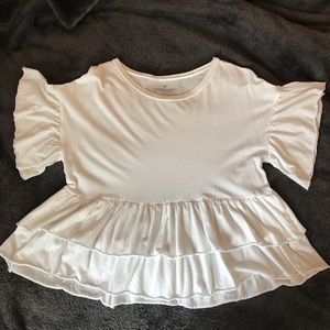 White Ruffle Shirt